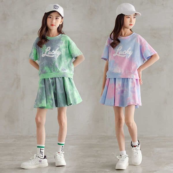 Clothing Sets Teenage Girls Clothing Sets Summer New Fashion Top And Skirts Little Princess Suit 3 4 5 6 7 8 9 10 11 12 Years Old Kids Clothes W230210