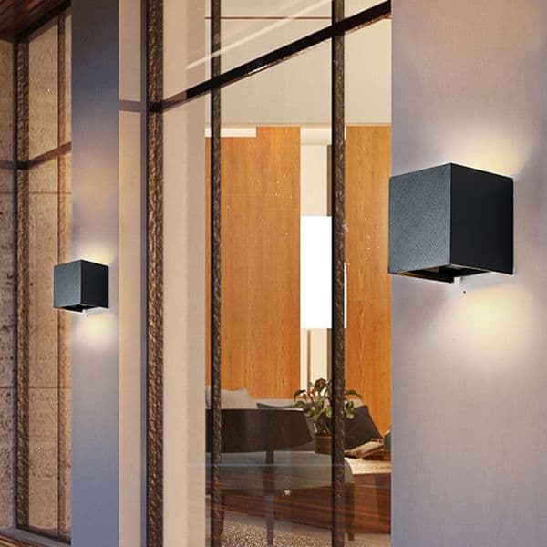 Black Modern Outdoor Led Wall Lamps Aluminum 7W 3000K Adjustable Up and Down Sconces Lighting Bedroom Patio House Garden Garage Hallway Corridors crestech168