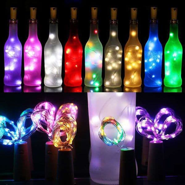 1M 10LED 2M 20LED Solar Lamp Cork Shaped Bottle Stopper Light Glass Wine LED Copper Wire String Lights For Xmas Party Wedding Halloween CRESTECH