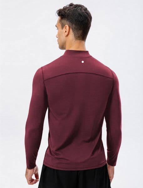 Men Long Sleeve Stand-up collar Polo Shirt Men High Elasticity Tights Running Fitness Training Quick Dry Gym Clothing Spring Autumn Top