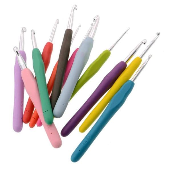 Craft Tools 14Pcs/Set Diy Crochet Hooks 2Mm-10Mm Smooth Knitting Needles Ergonomic Soft Grip Handles For Art SN690