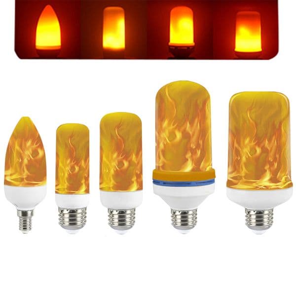 LED Flame Effect Light Bulb 3 Modes with Upside Down Effect E26 E12 E14 Base LED Bulb Flame Bulbs for Christmas Decorations Hotel Bar Christmas usalight