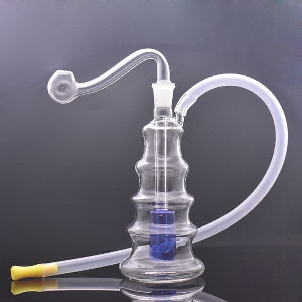 Wholesale Hand Smoking Water Pipe 10mm Female Glass Oil Burner Bong Inline Matrix Birdcage Filter Recycler Ash Catcher with Banger Oil Nail Bowl and Hose Cheapest