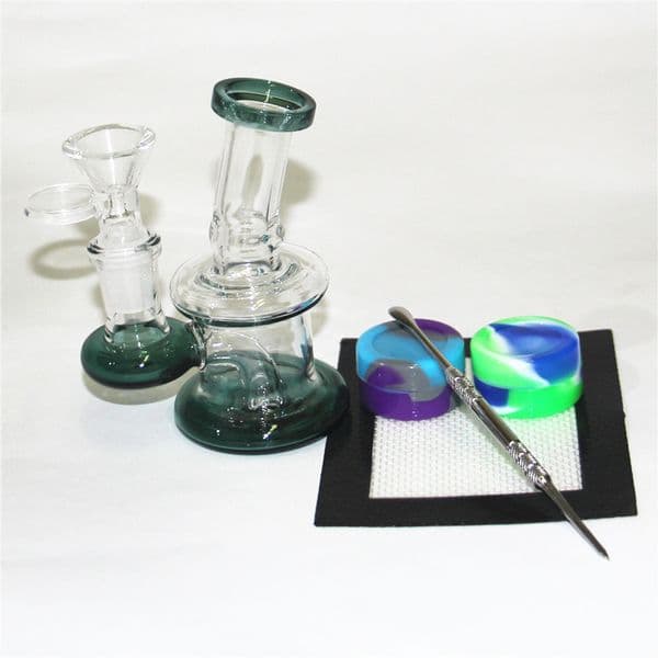 Mini Glass Bong Water Pipes 14mm Female Joint Glass Beaker colorful Oil Rigs for Smoking with Quartz Banger or Bowl