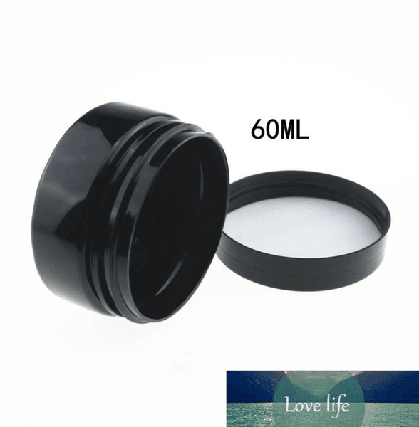 Quality Black PET Plastic Cosmetic Jars Bottles 50ml 60ml 80ml 100ml 150ml 200ml 250ml 500ml with Lids & Inner Cover Refillable BPA Free Leak-Proof