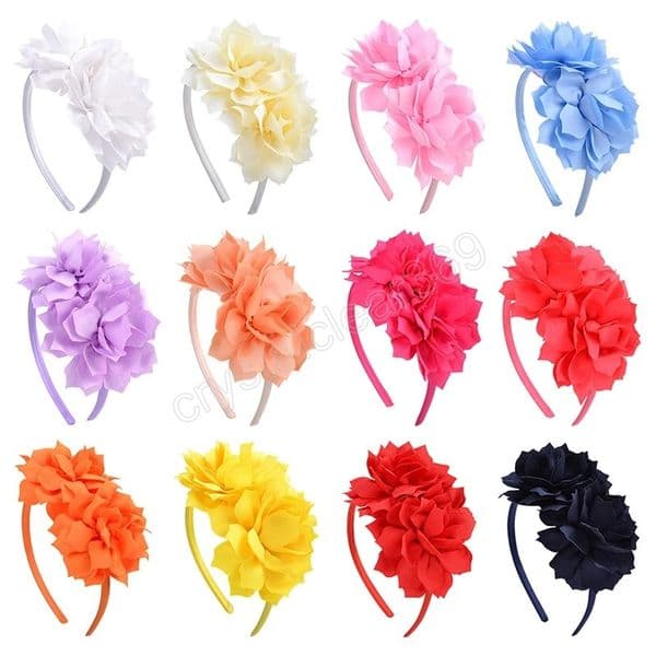 Fashion Big Flower Headband Hair Band Ribbon Hair Bows Hairbands for Children Girls Hair Hoop Headwear Hair Accessories