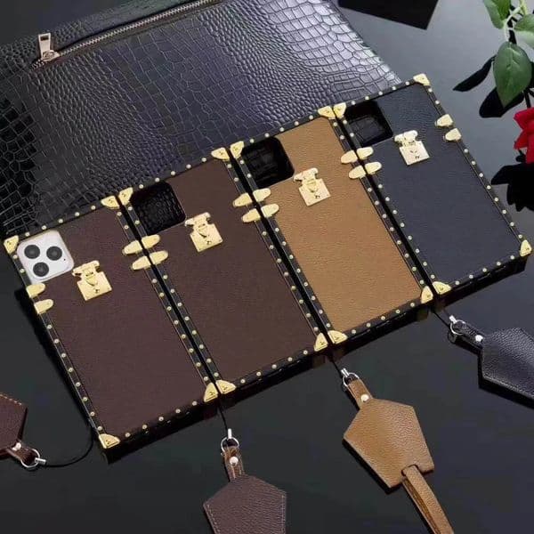 Fashion Phone Cases For iPhone 17 Pro Max 11 13 12 14 16 Pro max 17air 15 14 Plus XR XS XSMax PU leather shell Samsung S23P S23U S22U S22 S22P NOTE 10 10P 20 ultra With lanyard