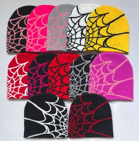 Knitting Beanies Hat Men Autumn Winter Warm Fashion Outdoor Spider Web Cap For Women Hats