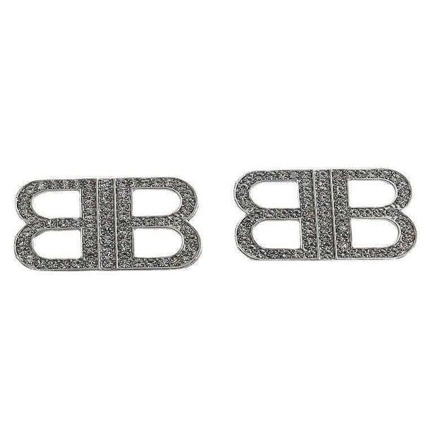 Sterling Silver Diamond Letter Earrings for Women - Black Square Charm Earrings South American Style 2025 New