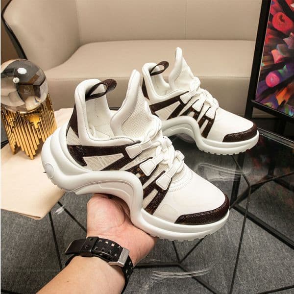 Designer Archlight Classic Leather Age Worn Low Top Round Head Lace up Virgils Casual Arched Platform Sneakers Luxury Print Increase Running Sport Shoes