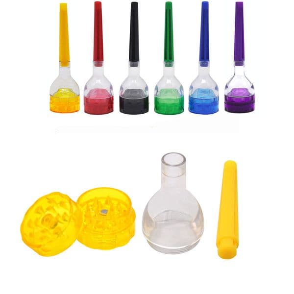 Wholesale Plastic herb Tobacco Grinder with Rolling smoking tool for roll Paper Maker Filter Hand tobacco Machine Device