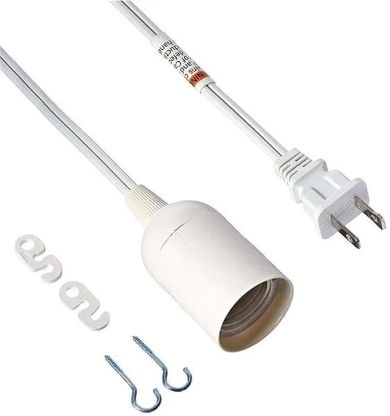 Long Lantern Pendant Light Lamp Cord 12 Feet Extension Cord Cable with On/off Switch or Gear Switch for E26/E27 Base Bulbs LL