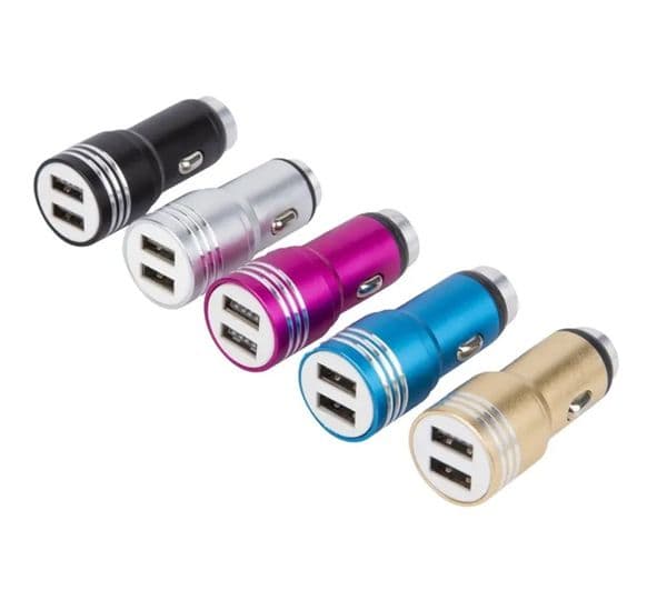 HOT Sale Aluminum Alloy in 1 Dual Ports 2A 2 USB Car Phone Charging Charger With Safety Hammer