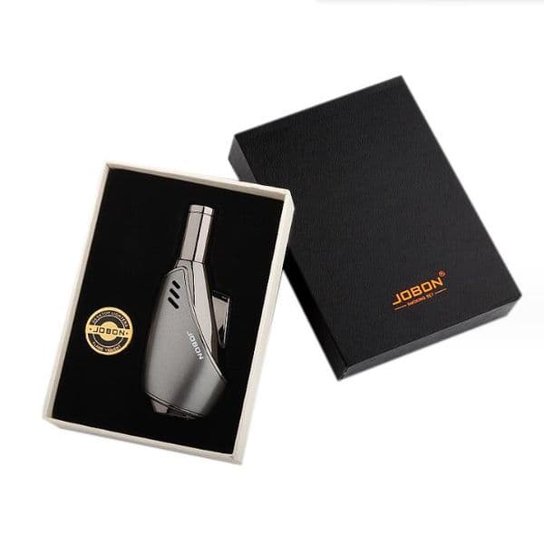 Latest Oval Torch Jet Inflatable Butane Straight Lighter Windproof No Gas For Camping BBQ Barbecue Picnic Cigarette Smoking Kitchen Tool W260202