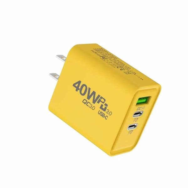 PD 40W Fast USB Charge Charger 3 Ports EU/US Plug Wall Charger Adapter For iPhone 14 13 Xiaomi Huawei Samsung USB C Phone Charger