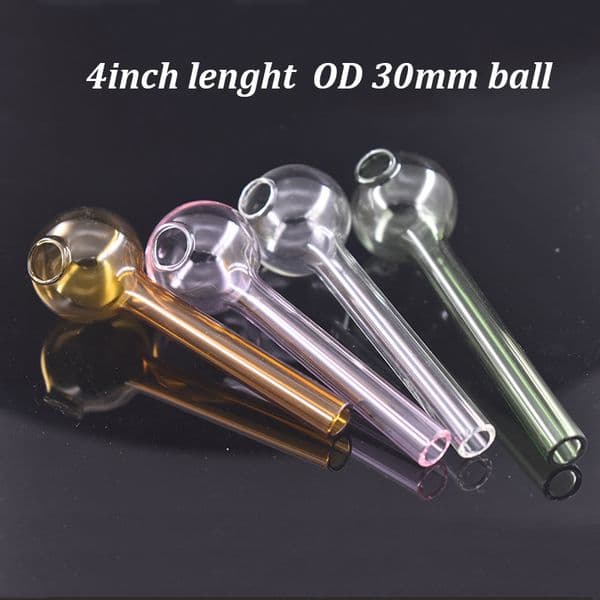 Big Size Oil Burner Glass Pipe 4inch 30mm Ball Glass Tube Smoking Pipes Tobcco Herb Glass Oil Nails Water Hand Pipes Smoking Accessories