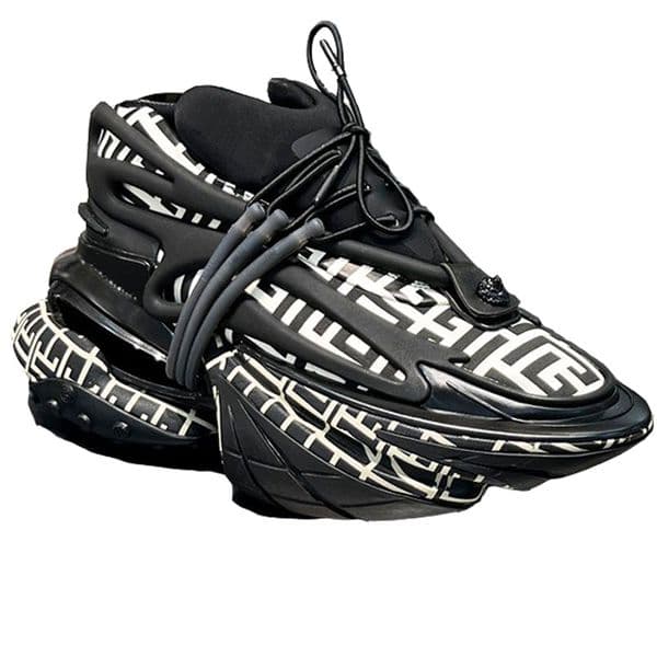Men Bullet shoes distinguished fashion trend ultra-thick sole UFO shape Neoprene and leather Unicorn low-top sneakers