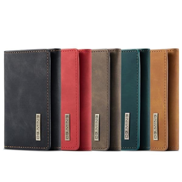 Magnetic Card Holder for iPhone 16/15/14/13/12/11 Pro Max XR XS X 8 7 Plus Samsung S24/S23/S22/S21/S20 Ultra Z Fold 6/5/4/3 Multi Cards Slots Cowhide PU Leather Shockproof Card Bag