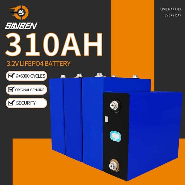 3.2V 310Ah 300Ah Lifepo4 Battery Rechargeable Lithium Iron Phosphate Solar Battery DIY Cells 12V 24V 48V For EV Campers Boats RV