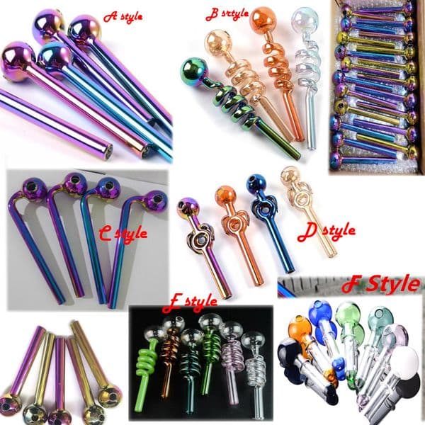 Thick Glass Oil Burner Pipes Smoking Accessories Bubbler Heady Tobacco Glasses Pipes Smoke Random Colors