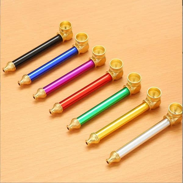 Smoking pipes Metal pipe aluminum alloy horn straight portable holder