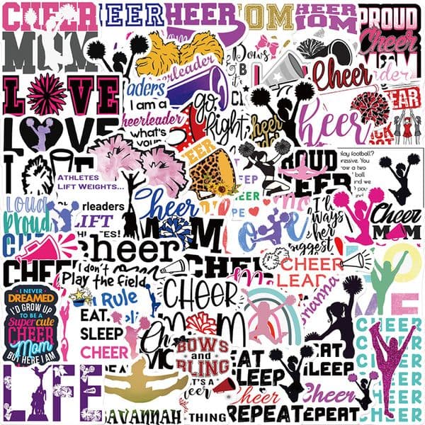 50PCS Cheerleader Stickers Cheerleading Girl Graffiti Kids Toy Skateboard car Motorcycle Bicycle Sticker Decals Wholesale