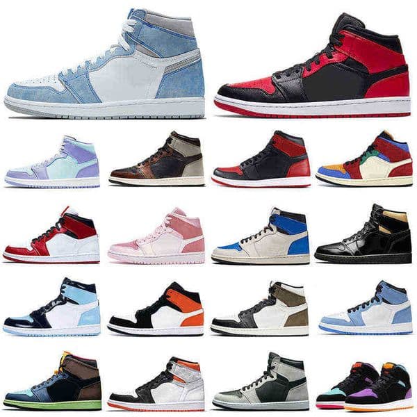 High Quality 1s men basketball shoes 1 University Blue Obsidian Bred Shadow Digital Pink women mens trainers sports sneakers Breathable