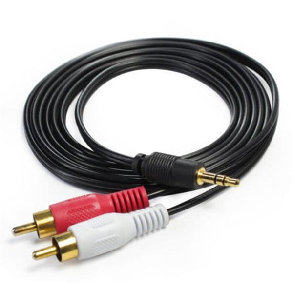 1.5M 3.5mm Jack Aux to 2 RCA Audio Video Cable Stereo Y Splitter Cable AV Adapter 2RCA Cord Wire For PC DVD TV VCR Speakers Camera Cables