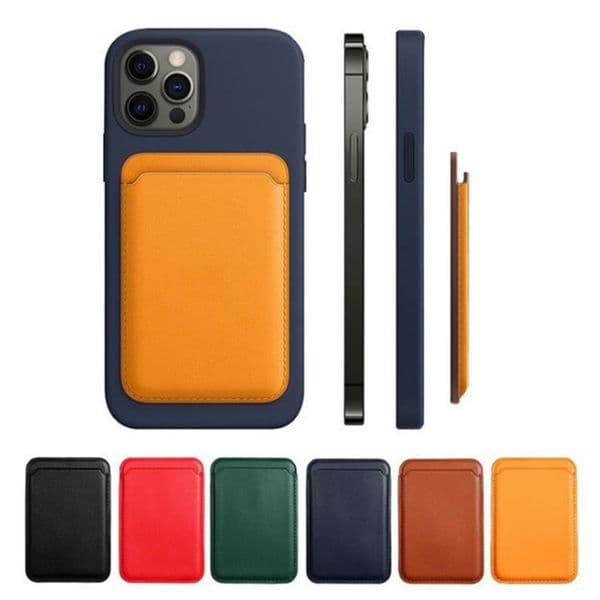 For Magsafe Magnetic Leather Slot Card Holder Wallet Case For iPhone 14 Pro Max 13 12 11 For Samsung S23 Ultra S22 Accessories