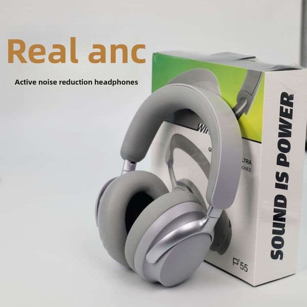 P55 True ANC Noise Cancelling Over-Ear Bluetooth Headphones High Sound Quality Long Battery Life