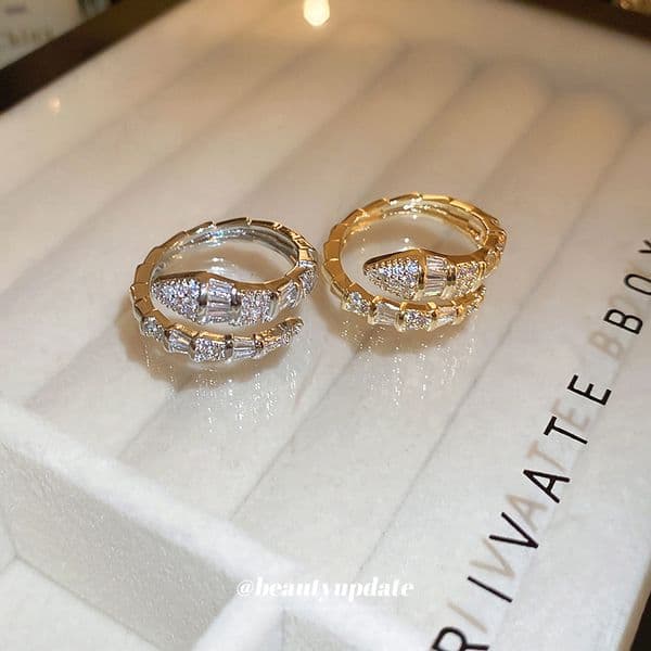 Luxury Brand Designer Jewelry Minimalist Style Zircon Snake Ring Niche High-End Design Index Finger Ring New Versatile Jewelry Wholesale For Women