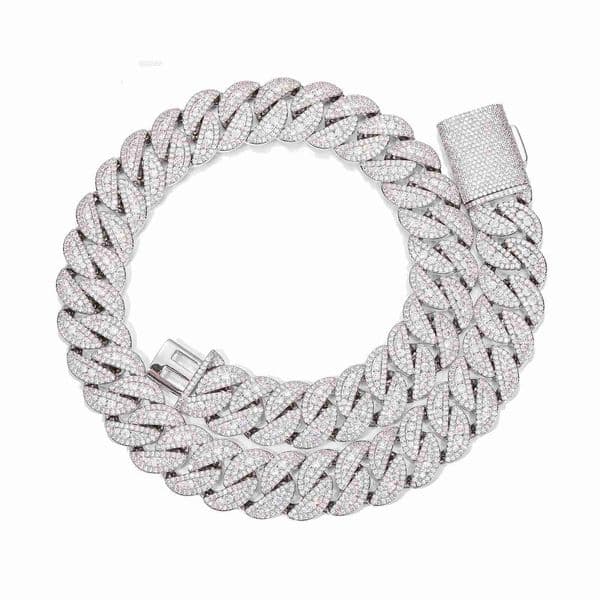 Mens 18K Gold Plated Thick Cuban Chain Necklace Moissanite Diamond Iced Out Bling Choker Brass Hip Hop Miami Link Jewelry
