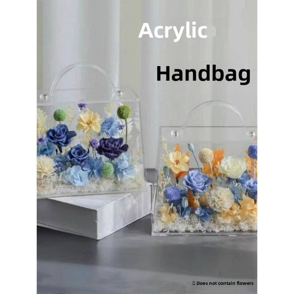 Acrylic Handheld Transparent Sliding Lid Eternal Briefcase Shape Gift Fresh Flower Packaging Box