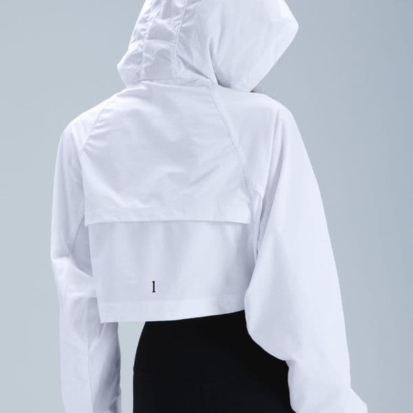 A603 Cropped Jacket Outdoor Running Slim Fitness Hoodie Outfits with Hat Quick-drying Sports Top Quick-drying Yoga Clothes