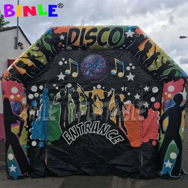 Free shipping Outdoor funny dance 8mLx5mWx4.2mH (26x16x14ft) inflatable disco tent,party nightclub marquee with rolled up curtain for adults