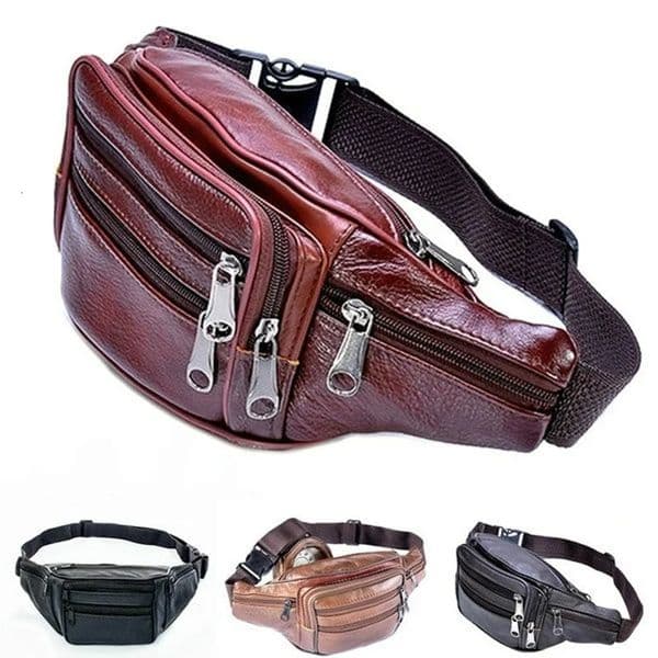 Mens Waist Pack PU Leather Bag Waist Belt Bag Male Artificial Leather Fanny Pack Fashion Small Shoulder Bags for Men 250903