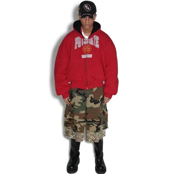 Fashion Double sided flight silhouette zipper hooded jacket cotton coat cardigan jacket