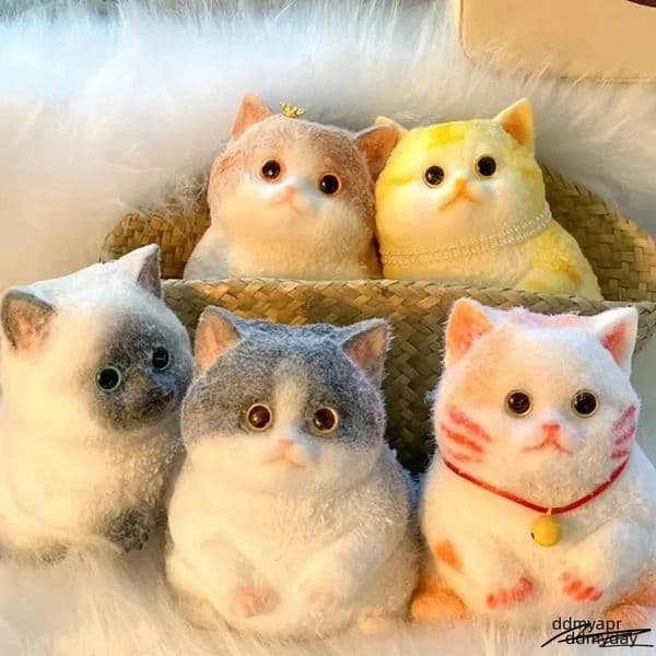 Ddmyday Taba Squishy Cute Flocking Cat Fidget Extra Large Sensory Stress Relief Toy For Kids Adults Anxiety Relaxation Squeeze Gift Ddmyday ddmyday Ddmyday