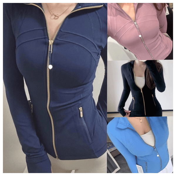 Womens Jacket Workout Coat Fiess Jackets Sport Quick Activewear Top Solid Zip Up Sweatshirt Sportwear Women Yoga set jackets