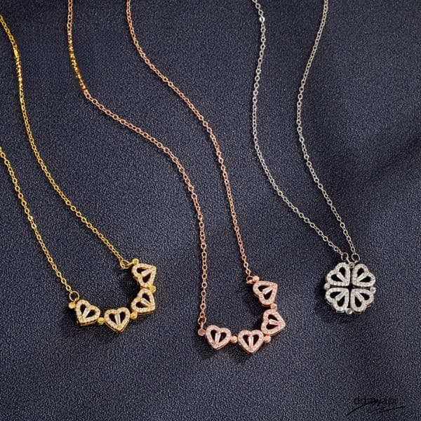 2025 New Designer Heart Necklace, Sexy Lady's Light Casual Beach Lucky Clover Collarbone Chain Outdoor Jewelry Necklace Ddmyhome