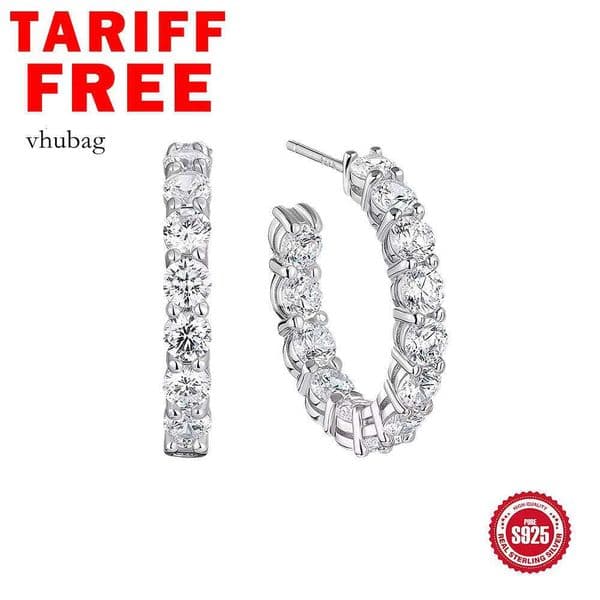 3mm D Color VVS Moissanite Dia Hoop Earrings for Women Elegant and Luxurious Jewelry