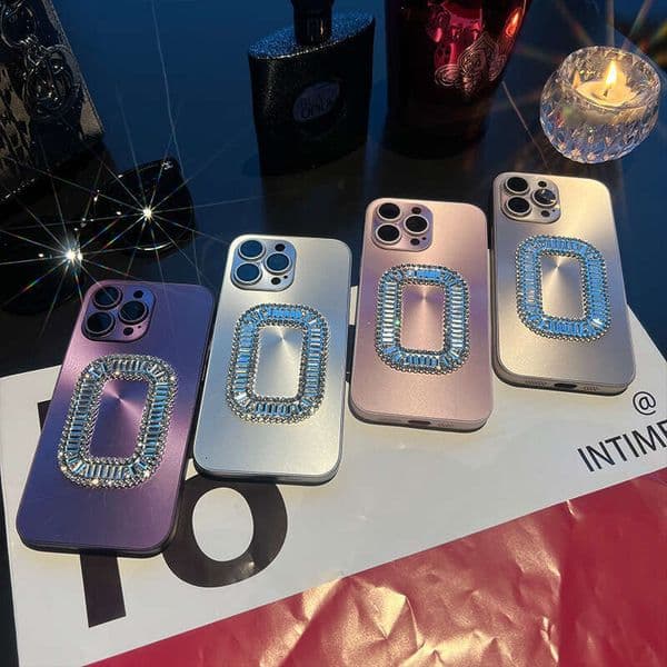 DHgargets Rhinestone Apple 15 Pro Max Phone Compatible with iPhone 13 Luxury 12 Shockproof Soft Case Internet Celebrity Trendy Brand New Model