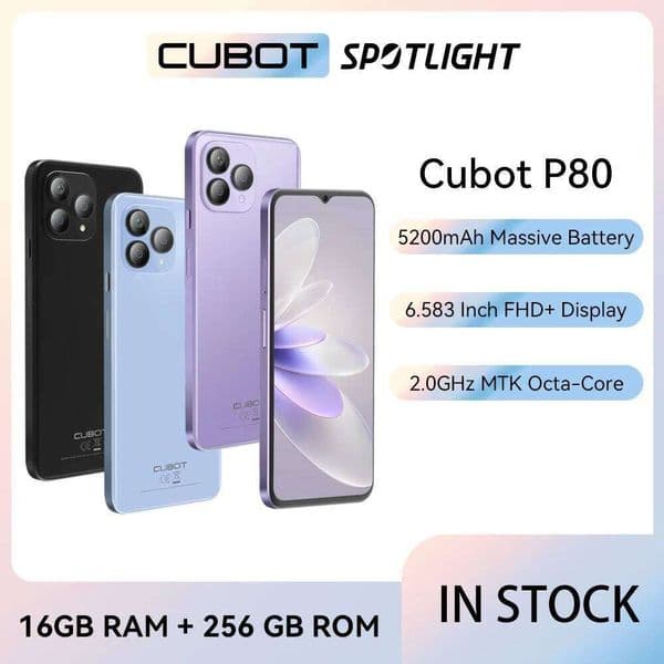 Cubot Global Version Smartphone Android13 Phone GB RAM ROM NFC Large Screen MP Camera