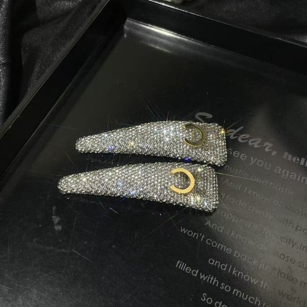 Designer Diamond Hairpins Luxury Diamond Letter Hairpins Brand Hairpins Bangs Hairpins Hair Accessories