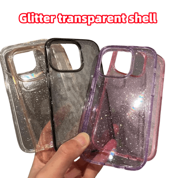 Minimalist iPhone 17 Pro Max Glitter Case,Transparent Sparkle Design Case Compatible with Latest iPhones (iPhone 13 - 17)