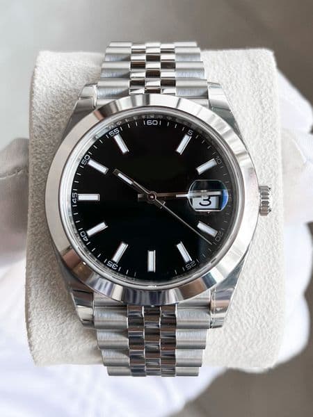 Brand new luxury watch sapphire Automatic Watch Date just 41mm Smooth Black Index Dial BNIB STICKERED Jubilee 126300 Stainless Steel Mens Watch Wristwatches