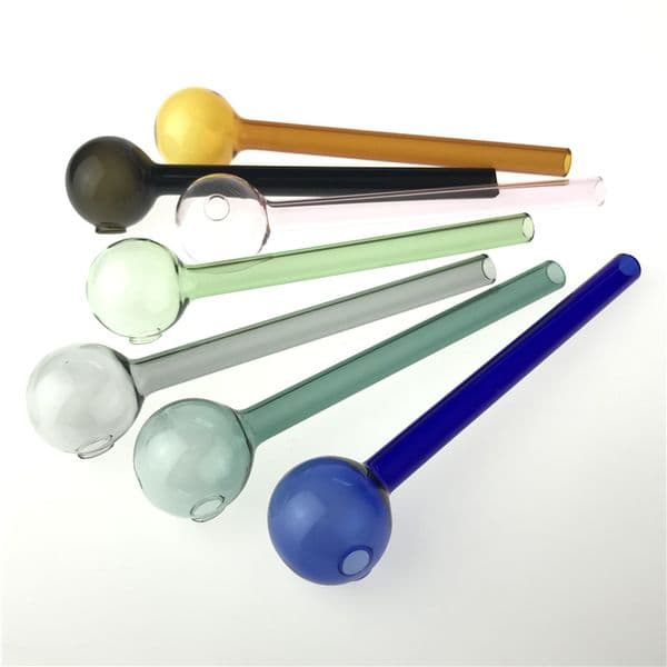 Goodsstore 30mm Big Ball Oil Burner Glass Pipe 5.5 Inch Thick Clear Colorful Glass Oil Burner Smoking Hand Pipes