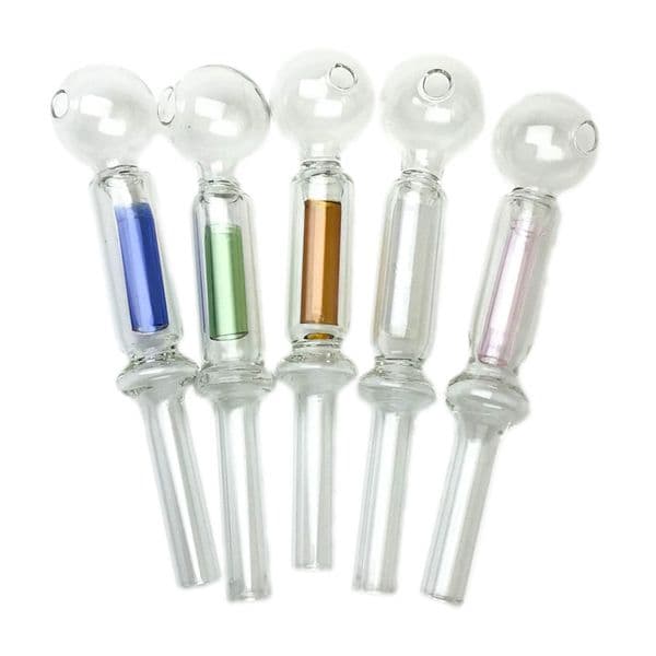 Glass Oil Burner Pipe 5.6 Inch 30mm Big Bowl Thick Colorful Filter Tube 12mm 2mm Straw Tube Hand Smoking pipes