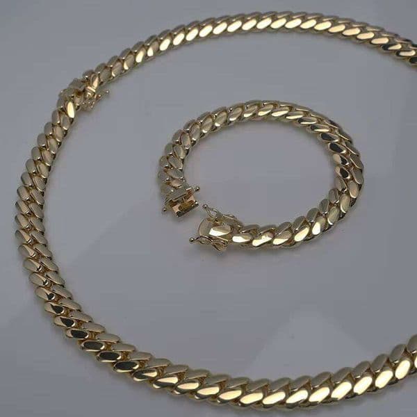 Hiphop Miami Men's 10k 14k Gold Cuban Chain Fashion Jewelry Necklace