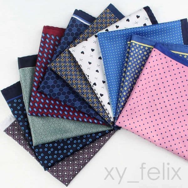 Silklike Pocket for Men Women Floral Print Suits Hanky Mens Handkerchiefs Suit Square Handkerchief Towels Scarves
